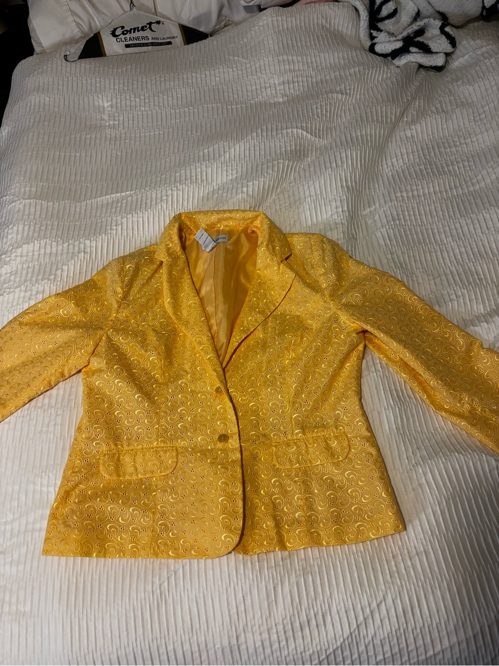 Sag Harbor Yellow Brocade Blazer Jacket